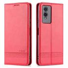 For vivo Y76s / Y74s AZNS Magnetic Calf Texture Leather Phone Case(Red) - 1
