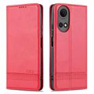 For Honor Play 30 Plus AZNS Magnetic Calf Texture Leather Phone Case(Red) - 1