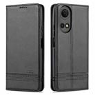 For Honor Play 30 Plus AZNS Magnetic Calf Texture Leather Phone Case(Black) - 1