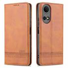 For Honor Play 30 Plus AZNS Magnetic Calf Texture Leather Phone Case(Light Brown) - 1