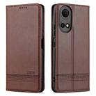 For Honor Play 30 Plus AZNS Magnetic Calf Texture Leather Phone Case(Dark Brown) - 1