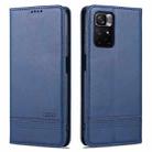 For Redmi Note 11 4G Overseas Version / Note 11S AZNS Magnetic Calf Texture Leather Phone Case(Dark Blue) - 1