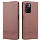 For Redmi Note 11 Pro Overseas Version AZNS Magnetic Calf Texture Leather Phone Case(Dark Brown) - 1