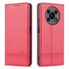 For Honor X30 AZNS Magnetic Calf Texture Leather Phone Case(Red) - 1