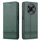 For Honor X30 AZNS Magnetic Calf Texture Leather Phone Case(Dark Green) - 1