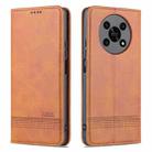 For Honor X30 AZNS Magnetic Calf Texture Leather Phone Case(Light Brown) - 1