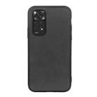 For Xiaomi Redmi Note 11 4G Global / Note 11S Accurate Hole Two-color Calf Texture Shockproof Phone Case(Black) - 1