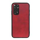 For Xiaomi Redmi Note 11 4G Global / Note 11S Accurate Hole Two-color Calf Texture Shockproof Phone Case(Red) - 1