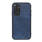 For Xiaomi Redmi Note 11 4G Global / Note 11S Accurate Hole Two-color Calf Texture Shockproof Phone Case(Blue) - 1