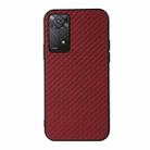 For Xiaomi Redmi Note 11 Pro Global Accurate Hole Carbon Fiber Texture Shockproof Case(Red) - 1