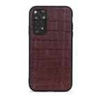 For Xiaomi Redmi Note 11 4G Global / Note 11S Crocodile Texture Leather Shockproof Phone Case(Brown) - 1