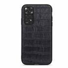 For Xiaomi Redmi Note 11 4G Global / Note 11S Crocodile Texture Leather Shockproof Phone Case(Black) - 1