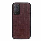 For Xiaomi Redmi Note 11 Pro Global Crocodile Texture Leather Shockproof Phone Case(Brown) - 1