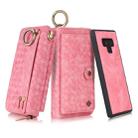 For Galaxy Note 9 POLA Multi-function Fashion Weave Magnetic Horizontal Flip Leather Case with Card Slots & Wallet & Photo Frame & Lanyard(Pink) - 1