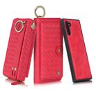 For Galaxy Note 10 POLA Multi-function Fashion Weave Magnetic Horizontal Flip Leather Case with Card Slots & Wallet & Photo Frame & Lanyard(Red) - 1