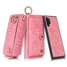 For Galaxy Note 10+ POLA Multi-function Fashion Weave Magnetic Horizontal Flip Leather Case with Card Slots & Wallet & Photo Frame & Lanyard(Pink) - 1