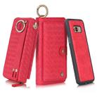 For Galaxy S8 POLA Multi-function Fashion Weave Magnetic Horizontal Flip Leather Case with Card Slots & Wallet & Photo Frame & Lanyard(Red) - 1