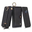 For Galaxy S9 POLA Multi-function Fashion Weave Magnetic Horizontal Flip Leather Case with Card Slots & Wallet & Photo Frame & Lanyard(Black) - 1