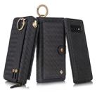 For Galaxy S10 POLA Multi-function Fashion Weave Magnetic Horizontal Flip Leather Case with Card Slots & Wallet & Photo Frame & Lanyard(Black) - 1