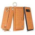 For Galaxy S10 POLA Multi-function Fashion Weave Magnetic Horizontal Flip Leather Case with Card Slots & Wallet & Photo Frame & Lanyard(Brown) - 1
