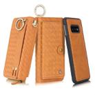 For Galaxy S10e POLA Multi-function Fashion Weave Magnetic Horizontal Flip Leather Case with Card Slots & Wallet & Photo Frame & Lanyard(Brown) - 1