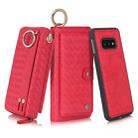 For Galaxy S10e POLA Multi-function Fashion Weave Magnetic Horizontal Flip Leather Case with Card Slots & Wallet & Photo Frame & Lanyard(Red) - 1