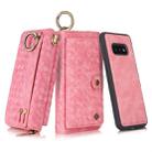 For Galaxy S10e POLA Multi-function Fashion Weave Magnetic Horizontal Flip Leather Case with Card Slots & Wallet & Photo Frame & Lanyard(Pink) - 1