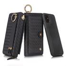 For iPhone 11 POLA Multi-function Fashion Weave Magnetic Horizontal Flip Leather Case with Card Slots & Wallet & Photo Frame & Lanyard(Black) - 1