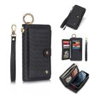 For iPhone 11 Pro POLA Multi-function Fashion Weave Magnetic Horizontal Flip Leather Case with Card Slots & Wallet & Photo Frame & Lanyard(Black) - 1