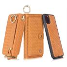 For iPhone 11 Pro Max POLA Multi-function Fashion Weave Magnetic Horizontal Flip Leather Case with Card Slots & Wallet & Photo Frame & Lanyard(Brown) - 1