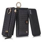 For iPhone X POLA Multi-function Fashion Weave Magnetic Horizontal Flip Leather Case with Card Slots & Wallet & Photo Frame & Lanyard(Black) - 1
