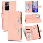 For Xiaomi Redmi Note 11 CN Version/Poco M4 Pro/Redmi 10 Zipper Bag Leather Phone Case(Pink) - 1