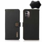 For Nokia G21 / G11 4G KHAZNEH Custer Genuine Leather RFID Phone Case(Black) - 1