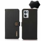 For OnePlus Nord CE 2 5G KHAZNEH Custer Genuine Leather RFID Phone Case(Black) - 1