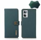 For OnePlus Nord CE 2 5G KHAZNEH Custer Genuine Leather RFID Phone Case(Green) - 1