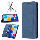For Xiaomi Redmi Note 11 International Version Magnetic RFID Blocking Anti-Theft Leather Phone Case(Blue) - 1