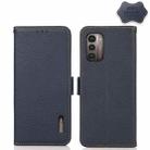 For Nokia G21 / G11 4G KHAZNEH Side-Magnetic Litchi Genuine Leather RFID Phone Case(Blue) - 1