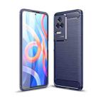 For Xiaomi Redmi K50 Pro Brushed Texture Carbon Fiber TPU Phone Case(Navy Blue) - 1