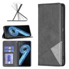 For OPPO A36 4G / A96 4G / A76 4G / K10 4G / Realme 9i Prismatic Invisible Magnetic Leather Phone Case(Black) - 1