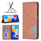 For Xiaomi Redmi Note 11 International Version Prismatic Invisible Magnetic Leather Phone Case(Brown) - 1