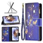 For Motorola Moto G31 / G41 Colored Drawing Pattern Zipper Leather Phone Case(Purple Butterfly) - 1