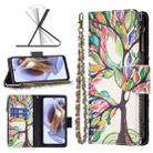 For Motorola Moto G31 / G41 Colored Drawing Pattern Zipper Leather Phone Case(Big Tree) - 1