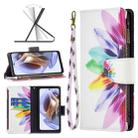For Motorola Moto G31 / G41 Colored Drawing Pattern Zipper Leather Phone Case(Sun Flower) - 1