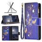 For Nokia G21 / G11 Colored Drawing Pattern Zipper Leather Phone Case(Purple Butterfly) - 1