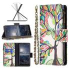 For Nokia G21 / G11 Colored Drawing Pattern Zipper Leather Phone Case(Big Tree) - 1