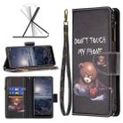 For Nokia G21 / G11 Colored Drawing Pattern Zipper Leather Phone Case(Bear) - 1