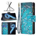 For OPPO A36 4G / A96 4G / A76 4G / K10 4G / Realme 9i Colored Drawing Pattern Zipper Leather Phone Case(Plum Blossom) - 1