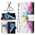 For OPPO A36 4G / A96 4G / A76 4G / K10 4G / Realme 9i Colored Drawing Pattern Zipper Leather Phone Case(Sun Flower) - 1