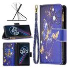 For OPPO Realme 9 Pro+ Colored Drawing Pattern Zipper Leather Phone Case(Purple Butterfly) - 1