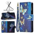 For OPPO Realme 9 Pro+ Colored Drawing Pattern Zipper Leather Phone Case(Gold Butterfly) - 1